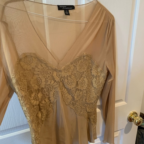 Never worn tan v neck top - Picture 1 of 5